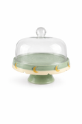 Crescent Glass Dome Cake Stand